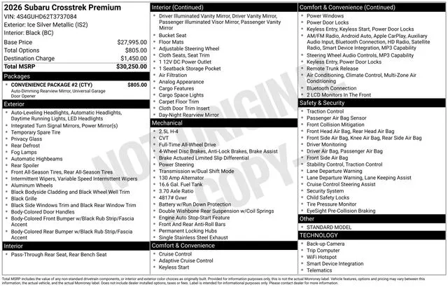 2026 Subaru Crosstrek Premium thumbnail 6