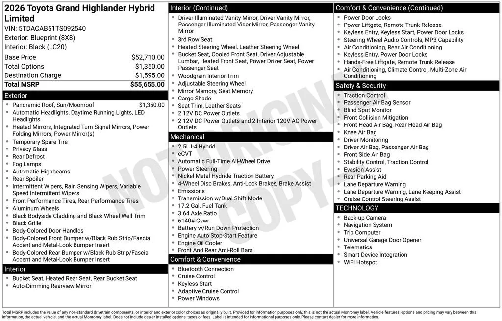 2026 Toyota Grand Highlander Hybrid Limited thumbnail 12